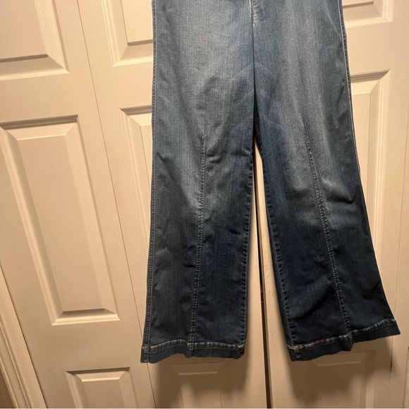 Spanx Seamed Front Wide Leg Jeans Womens Medium 20407R Vintage Indigo PullOn - Picture 2 of 13